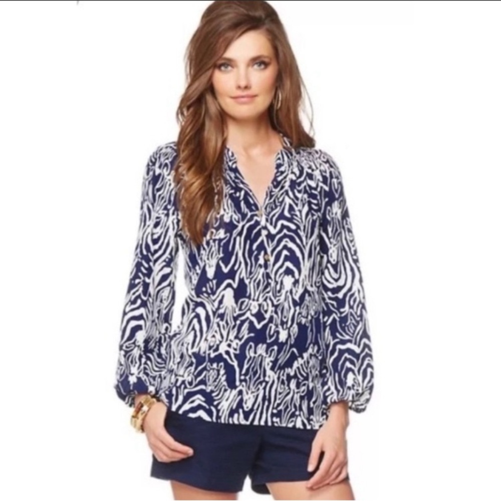 Lilly Pulitzer Elsa Silk Blouse. Size XS